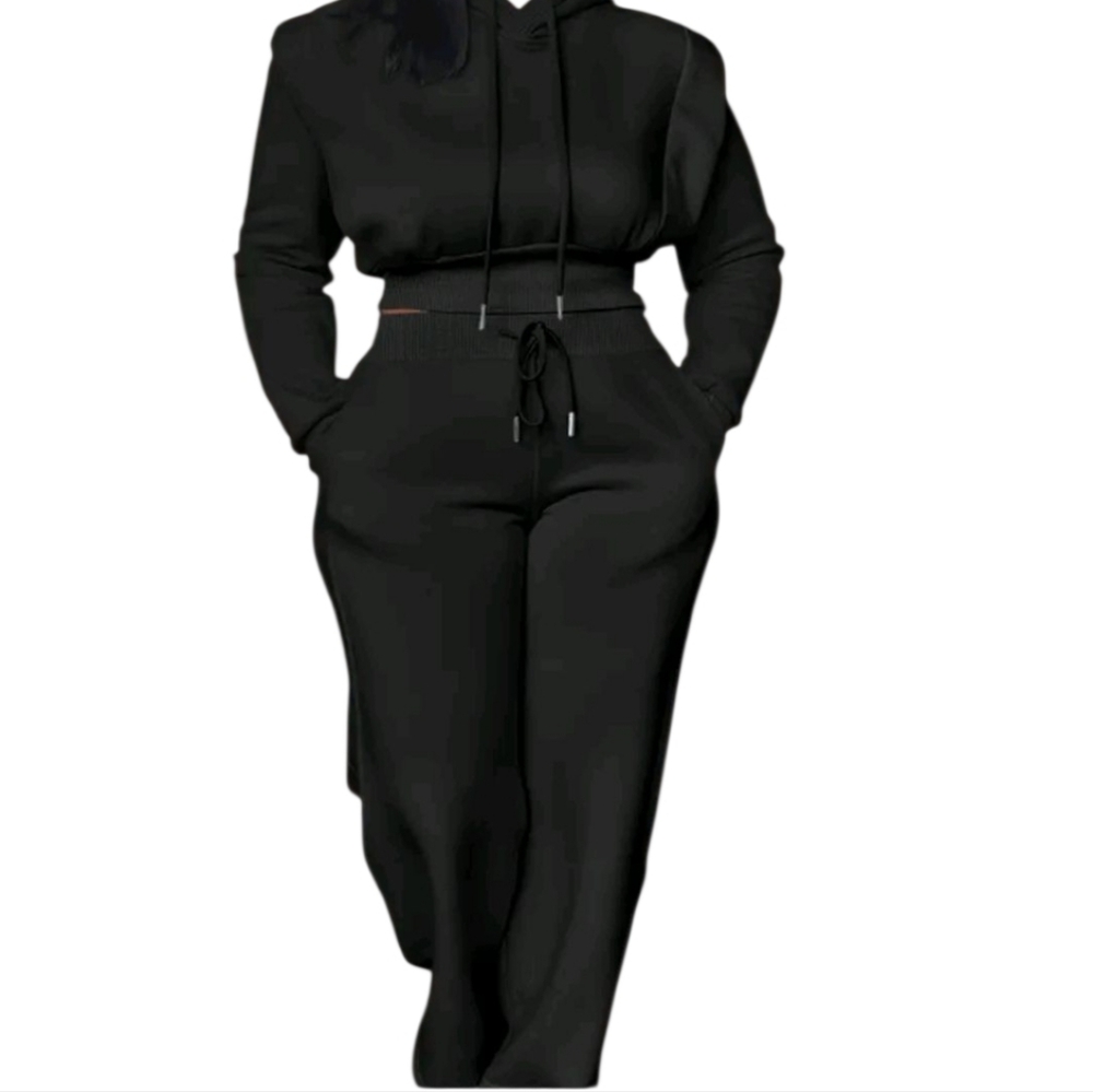 Nwot CHIC ME Women's Black Hoodie 2 Piece Set